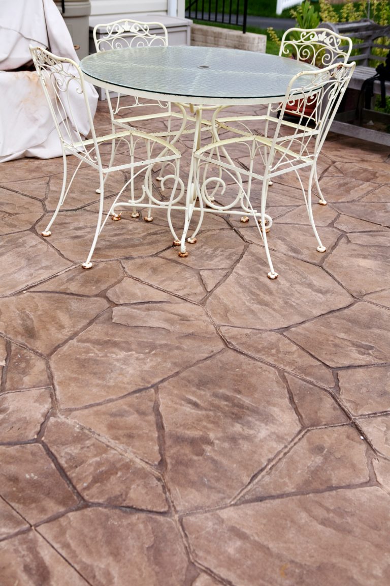 flagstone look stamped concrete
